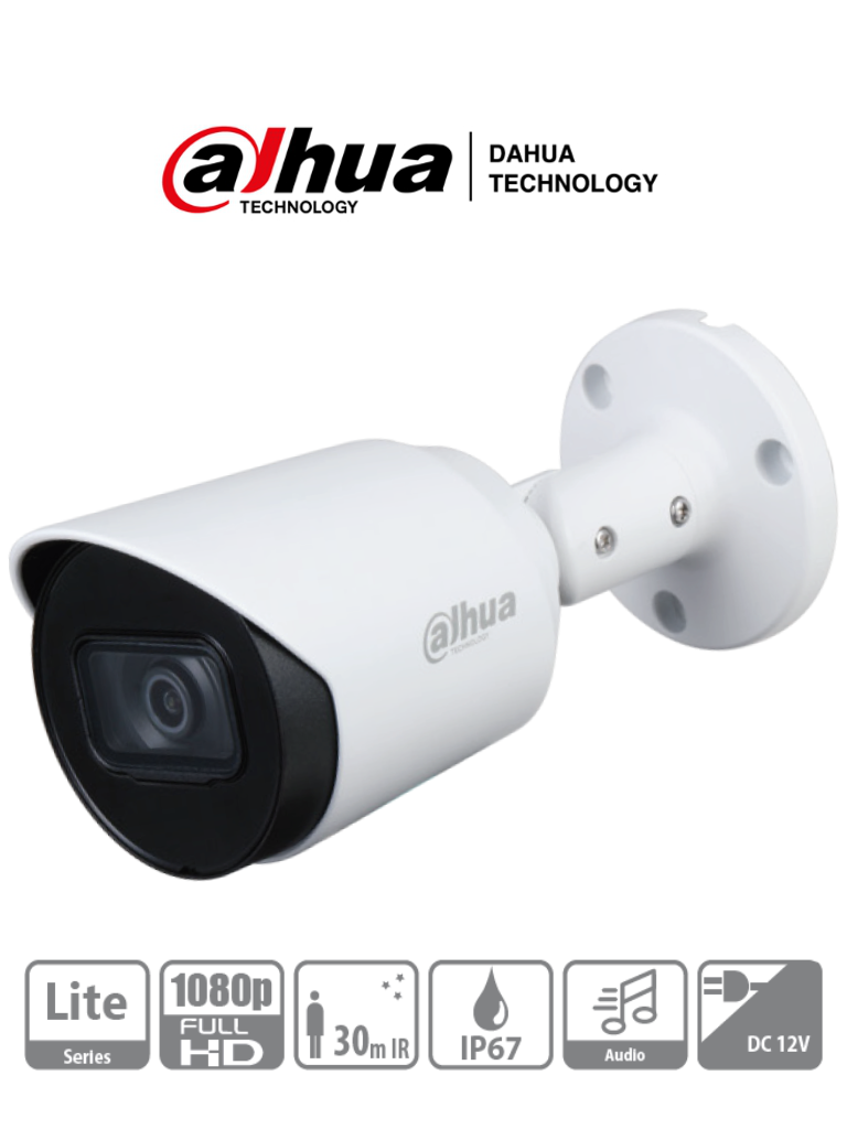 DAHUA HAC-HFW1200T-A - Cámara Bullet HDCVI 1080p micrófono integrado, lente 2.8 mm, ángulo de visión de 103°, IR 30 m, IP67, carcasa metálica, DWDR, BLC, HLC. Ideal para vigilancia con alta definición y resistencia en exteriores. #MCI2 DAHUA HAC-HFW1200T-A - Cámara Bullet HDCVI 1080p micrófono integrado, lente 2.8 mm, ángulo de visión de 103°, IR 30 m, IP67, carcasa metálica, DWDR, BLC, HLC. Ideal para vigilancia con alta definición y resistencia en exteriores. #MCI2